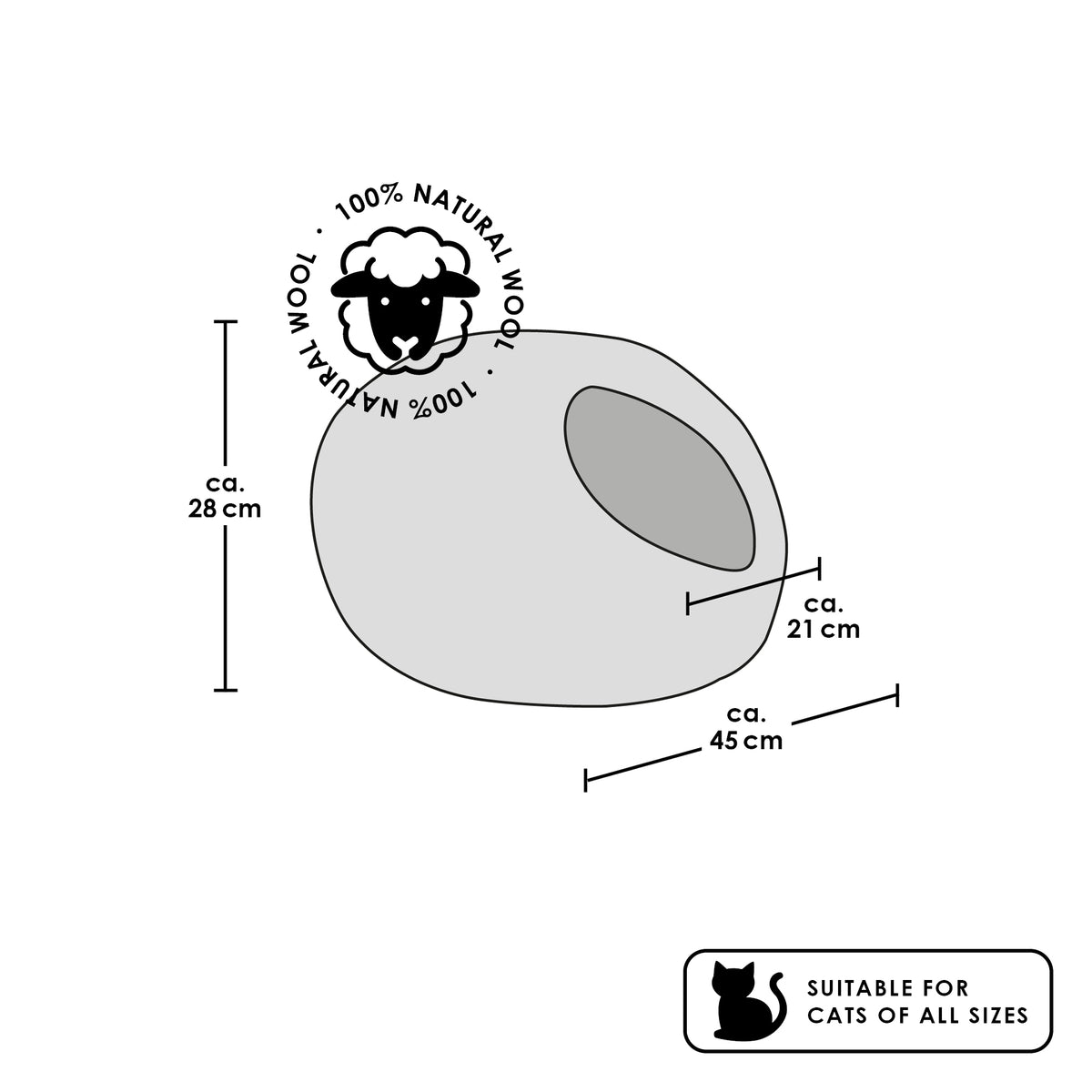 PEBBLE Katzenhöhle aus Filz