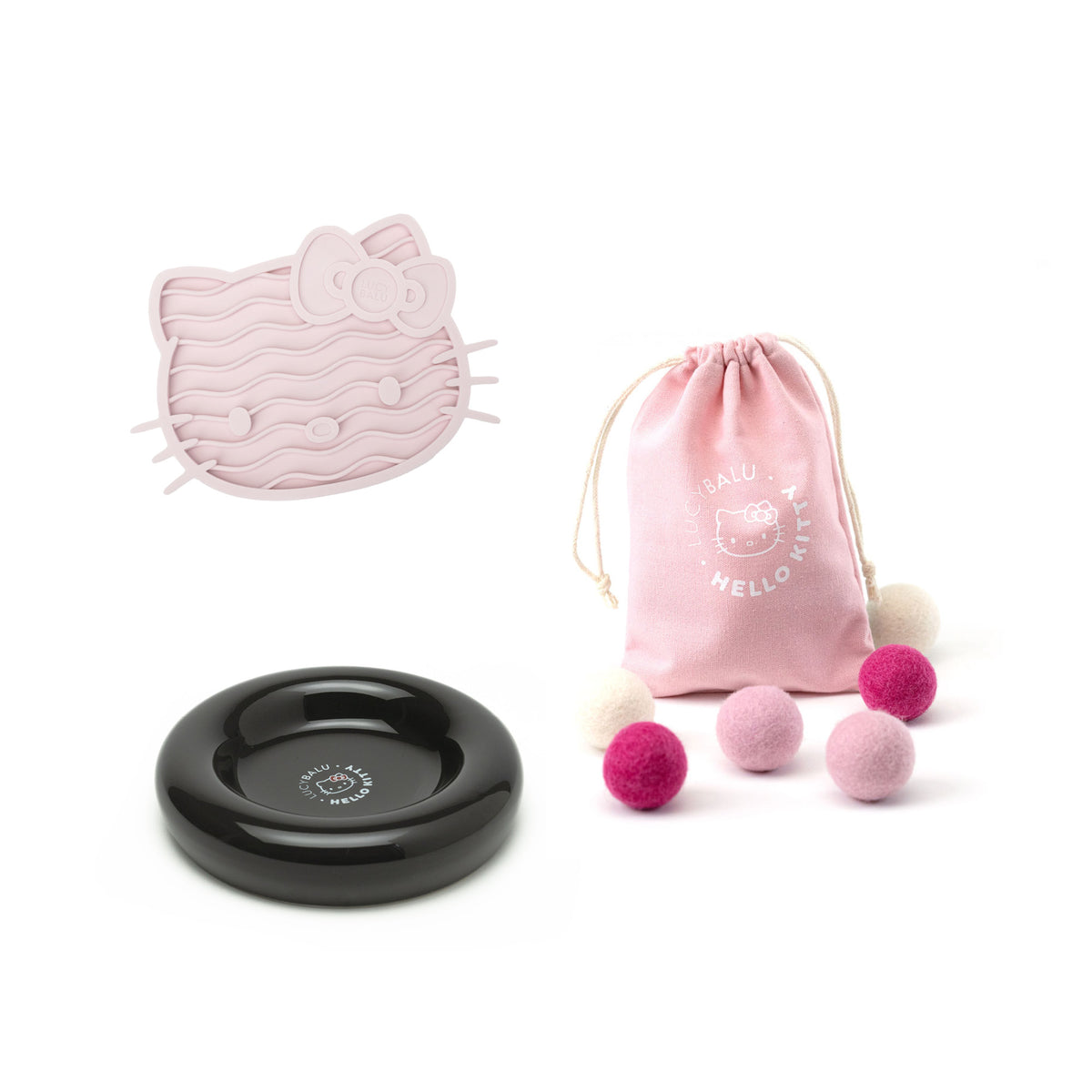 hello kitty katzenspielzeug set schwarz rose