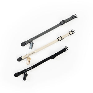 Katzenhalsband in drei Farben – Sand, Anthrazit und Schwarz mit Notfallkapsel aus Aluminium.