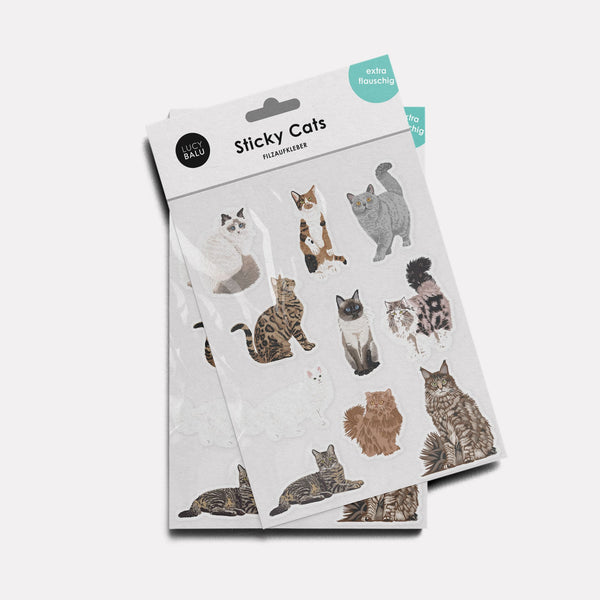 Autocollants en feutre STICKY CATS avec de beaux motifs de chats
